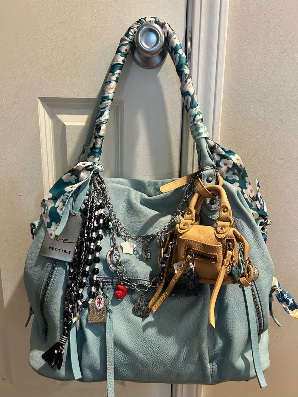 LIKE NEW We The Free Emerson Tote Washed Sail-Micro Emerson-Charms & Scarves - Picture 1 of 16